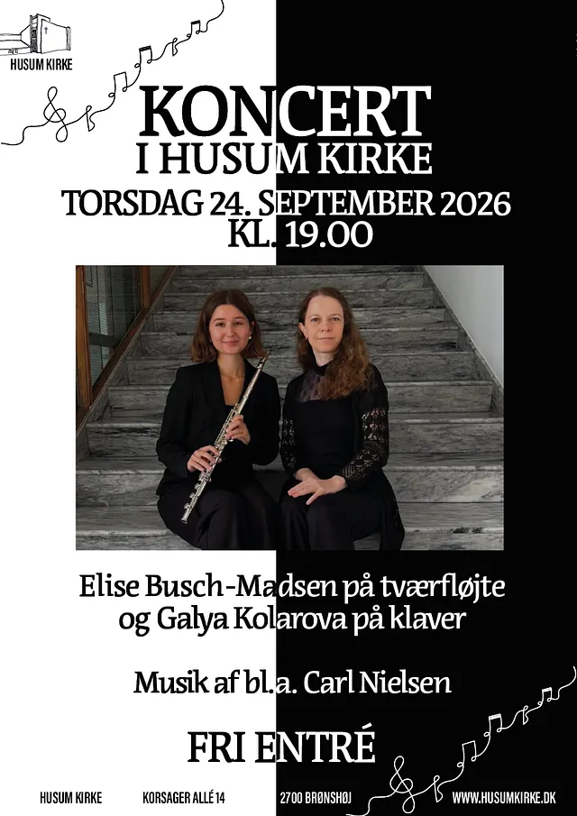 Plakat for koncert torsdag den 24. september 2026 klokken 19.00