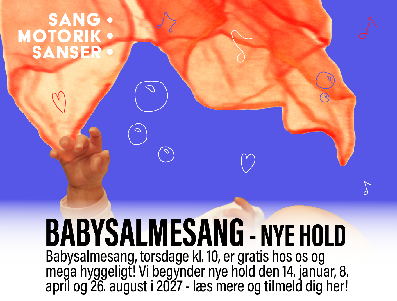 Babysalmesang 2027 i Husum Kirke med link til tilmelding og mere informationer