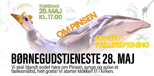 Billede med link til børnegudstjeneste den 28. maj klokken 17