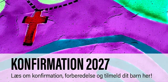 Billede med link til information og tilmelding til konfirmation 2026/27