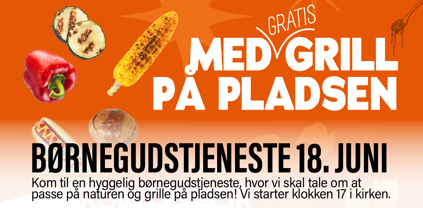 Billede med link til børnegudstjeneste den 18. juni klokken 17
