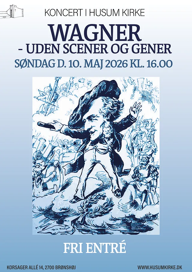 Plakat for Wagnerkoncert søndag den 10. maj 2026 klokken 16.00
