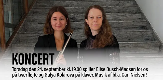 Billede af Elise Buch-Madsen og Galya Kolarova, der spille koncert den 24. september i Husum Kirke